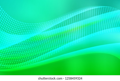 Light Green vector texture with disks, lines. Glitter abstract illustration with connection of triangle structure. Template for business cards, websites.