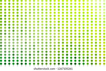 Light Green vector texture with disks. Blurred bubbles on abstract background with colorful gradient. Pattern for ads, booklets.