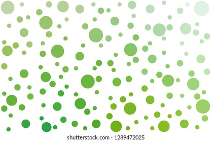 Light Green vector  texture with disks. Blurred bubbles on abstract background with colorful gradient. New template for your brand book.