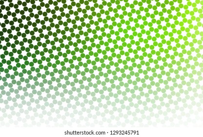 Light Green vector texture with disks. Glitter abstract illustration with blurred drops of rain. Pattern for ads, booklets.