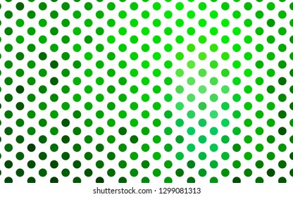 Light Green vector texture with disks. Illustration with set of shining colorful abstract circles. Pattern of water, rain drops.