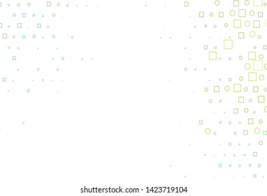 Light Green vector texture with disks, rectangles. Glitter abstract illustration with cubes, circles. Pattern for ads, leaflets.