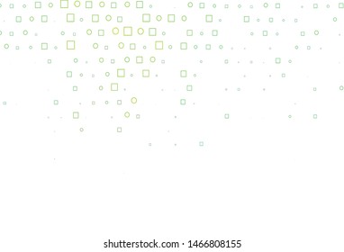 Light Green vector texture with disks, rectangles. Decorative design in abstract style with circles, rectangles. Completely new template for your brand book.