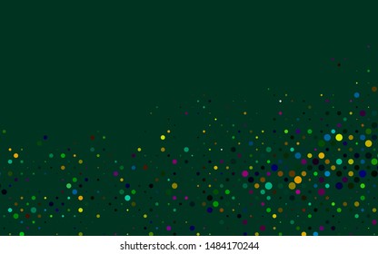 Light Green vector texture with disks. Blurred bubbles on abstract background with colorful gradient. Pattern for ads, leaflets.