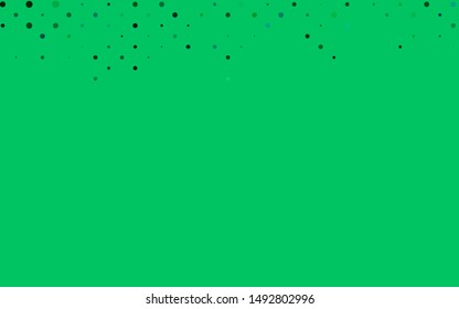 Light Green vector texture with disks. Blurred decorative design in abstract style with bubbles. Pattern for ads, booklets.