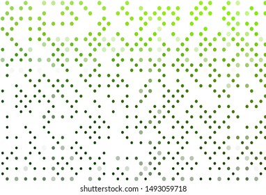 Light Green vector texture with disks. Glitter abstract illustration with blurred drops of rain. Template for your brand book.