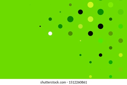 Light Green vector texture with disks. Blurred decorative design in abstract style with bubbles. Design for business adverts.