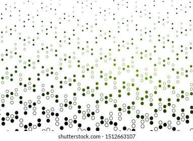 Light Green vector texture with disks. Glitter abstract illustration with blurred drops of rain. Completely new template for your brand book.