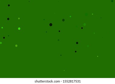 Light Green vector texture with disks. Beautiful colored illustration with blurred circles in nature style. Template for your brand book.