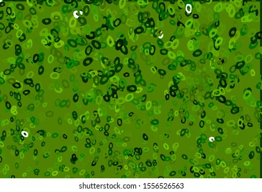Light Green vector texture with disks. Glitter abstract illustration with blurred drops of rain. Pattern of water, rain drops.