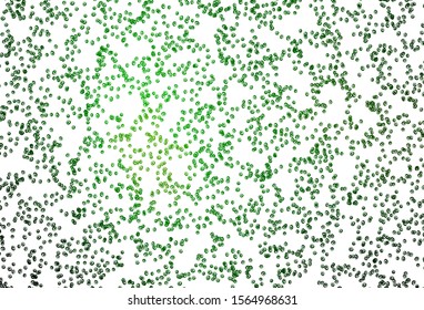 Light Green vector texture with disks. Blurred decorative design in abstract style with bubbles. Design for posters, banners.