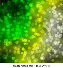 Light Green vector texture with disks. Abstract decorative design in gradient style with bubbles. New template for a brand book.