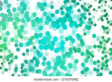 Light Green vector texture with disks. Blurred bubbles on abstract background with colorful gradient. Pattern for ads, leaflets.