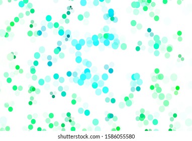Light Green vector texture with disks. Blurred decorative design in abstract style with bubbles. Pattern for beautiful websites.