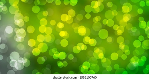 Light Green vector texture with disks. Glitter abstract illustration with colorful drops. Design for your commercials.