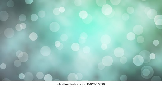 Light Green vector texture with disks. Colorful illustration with gradient dots in nature style. Pattern for business ads.