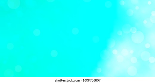 Light Green vector texture with disks. Abstract decorative design in gradient style with bubbles. Pattern for websites.