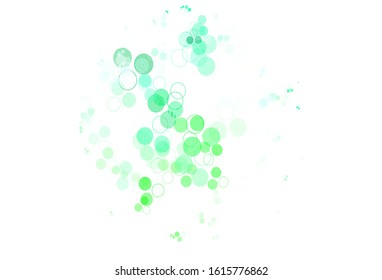 Light Green vector texture with disks. Blurred bubbles on abstract background with colorful gradient. Design for your business advert.