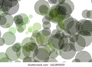 Light Green vector texture with disks. Blurred decorative design in abstract style with bubbles. Design for your business advert.