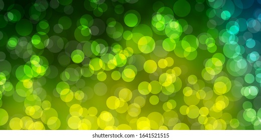 Light Green vector texture with disks. Abstract colorful disks on simple gradient background. Pattern for websites.