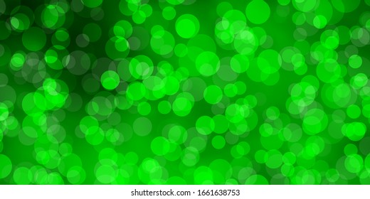 Light Green vector texture with disks. Colorful illustration with gradient dots in nature style. Pattern for booklets, leaflets.