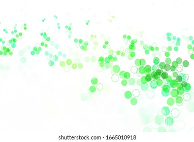 Light Green vector texture with disks. Glitter abstract illustration with blurred drops of rain. Design for your business advert.
