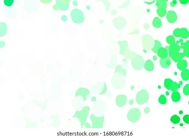 Light Green vector texture with disks. Blurred decorative design in abstract style with bubbles. Pattern for beautiful websites.