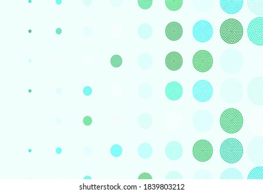 Light Green vector texture with disks. Illustration with set of shining colorful abstract circles. New template for your brand book.