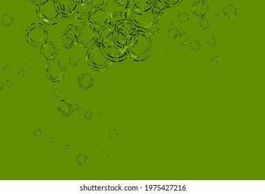 Light Green vector texture with disks. Blurred decorative design in abstract style with bubbles. Pattern of water, rain drops.