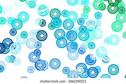 Light Green vector texture with disks. Blurred bubbles on abstract background with colorful gradient. Pattern for beautiful websites.