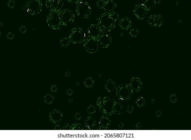 Light Green vector texture with disks. Blurred decorative design in abstract style with bubbles. Completely new template for your brand book.