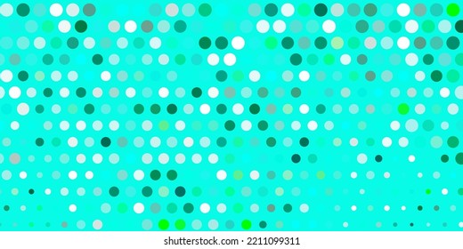 Light green vector texture with disks. Abstract decorative design in gradient style with bubbles. Pattern for wallpapers, curtains.