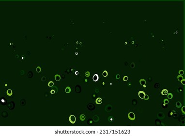 Light Green vector texture with disks. Glitter abstract illustration with blurred drops of rain. Template for your brand book.