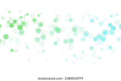 Light Green vector texture with disks. Illustration with set of shining colorful abstract circles. Design for poster, banner of websites.