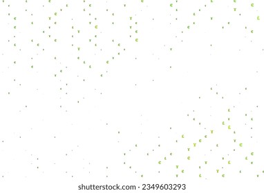 Light Green vector texture with financial symbols. Colored symbols of all currency on white background. The pattern can be used for ad, booklets, leaflets of banks.
