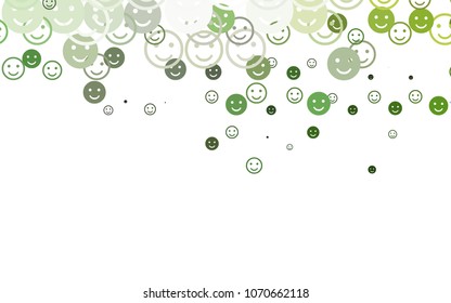 Light Green vector texture with happy smiles. Colorful gradient Smiles on white background. Pattern for parties, gifts, congratulations.