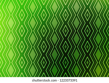 Light Green vector texture with lines, rhombuses. Modern geometric abstract illustration with lines, squares. Best design for your ad, poster, banner.