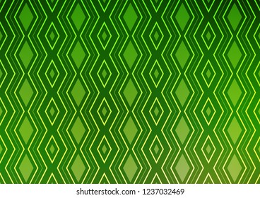 Light Green vector texture with lines, rhombuses. Modern geometric abstract illustration with lines, squares. Pattern for websites, landing pages.