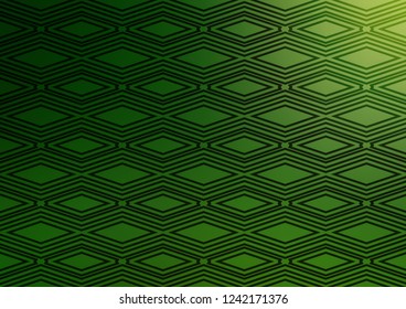 Light Green vector texture with lines, rhombuses. Colorful illustration with lines, cubes on abstract template. Backdrop for TV commercials.