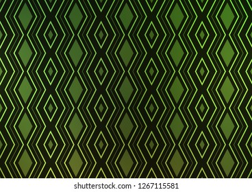 Light Green vector texture with lines, rhombuses. Modern geometric abstract illustration with lines, squares. Pattern for ads, posters, banners.