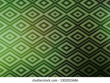 Light Green vector texture with lines, rhombuses. Shining colorful illustration with lines, rectangles. Backdrop for TV commercials.