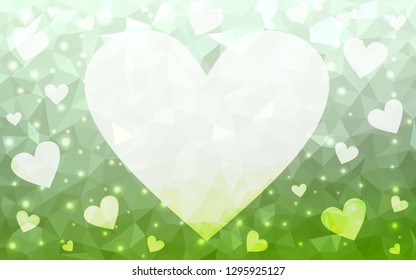 Light Green vector  texture with lovely hearts. Illustration with hearts in love concept for valentine's day. Pattern for marriage gifts, congratulations.