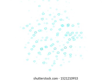 Light Green vector texture with lovely hearts. Beautiful colored illustration with hearts in celebration style. Pattern for valentine's ad, booklets.