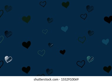 Light Green vector texture with lovely hearts. Illustration with hearts in love concept for valentine's day. Pattern for marriage gifts, congratulations.