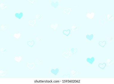 Light Green vector texture with lovely hearts. Glitter abstract illustration with colorful hearts in romantic style. Design for your business advert of anniversary.