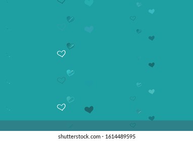 Light Green vector texture with lovely hearts. Smart illustration with gradient hearts in valentine style. Pattern for valentine's ad, booklets.