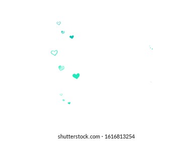 Light Green vector texture with lovely hearts. Beautiful abstract hearts on colorful gradient background. Pattern for valentine's ad, booklets.