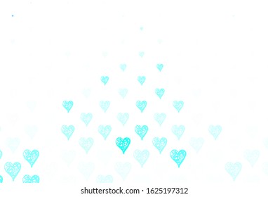 Light Green vector texture with lovely hearts. Smart illustration with gradient hearts in valentine style. Design for celebrating of Valentine Day.
