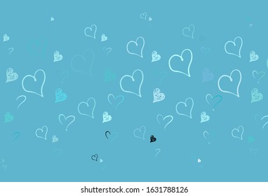 Light Green vector texture with lovely hearts. Decorative design with hearts in simple style . Design for a business advert of anniversary.