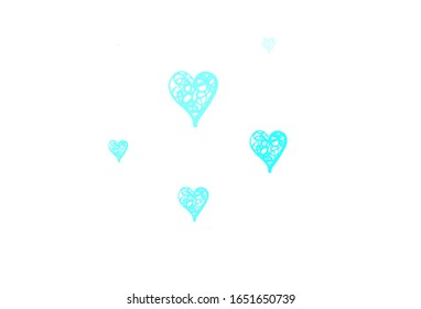 Light Green vector texture with lovely hearts. Beautiful abstract hearts on colorful gradient background. Pattern for marriage gifts, congratulations.